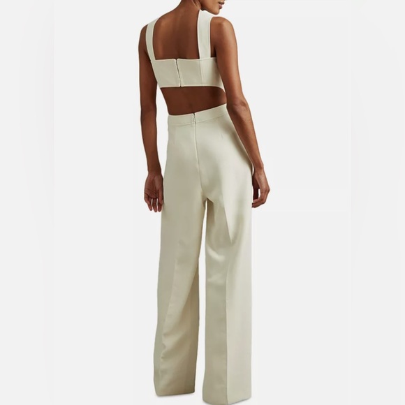 Reiss Dion Open-Back Wide Leg Jumpsuit in Ivory - Picture 3 of 7